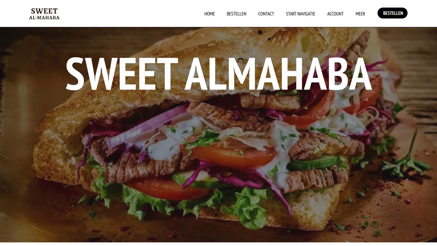 De website van Sweet Mahaba in Tilburg.